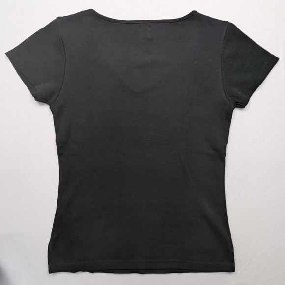 GAP Women's Small T-shirt Short Sleeve Black V-Neck - Picture 2 of 4
